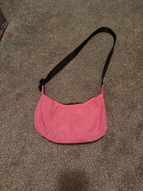 BAGGU Pink small nylon crescent bag